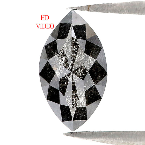 1.47 CT Natural Loose Marquise Shape Diamond Salt And Pepper Marquise Rose Cut Diamond 9.50 MM Black Grey Color Marquise Cut Diamond LQ3023