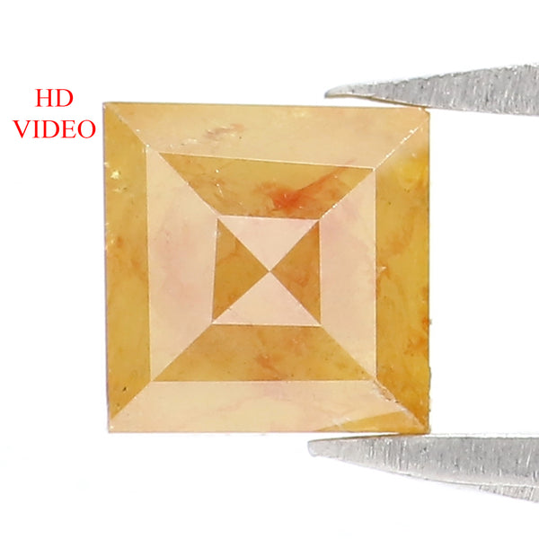 Natural Loose Square Diamond, Yellow Color Diamond, Natural Loose Diamond, Square Rose Cut Diamond, 1.08 CT Square Shape Diamond L6165