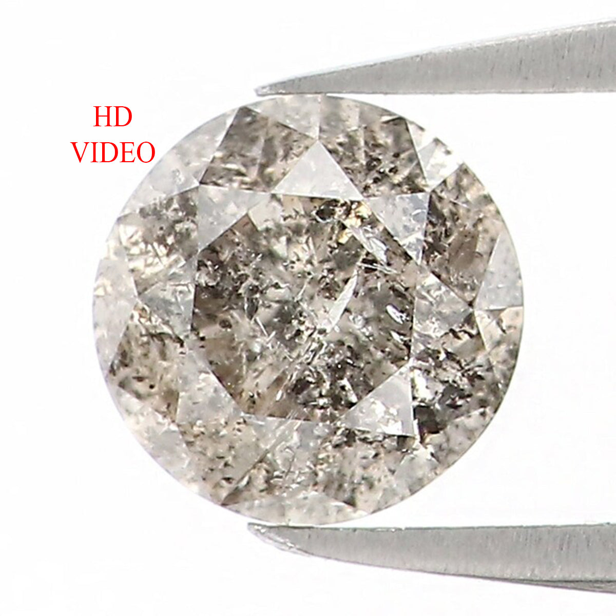 Natural Loose Round Salt And Pepper Diamond Black Grey Color 0.33 CT 4.40 MM Round Brilliant Cut Diamond L1109