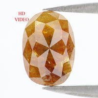 Natural Loose Oval Diamond, Brown Yellow Color Diamond Natural Loose Diamond Oval Rose Cut Diamond Oval Cut, 1.09 CT Oval Shape Diamond L9919