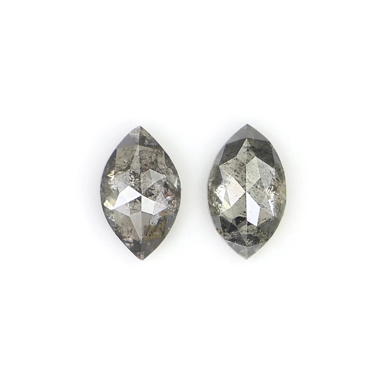 0.49 CT Natural Loose Marquise Shape Pair Diamond Salt And Pepper Marquise Diamond 5.50 MM Black Grey Color Marquise Rose Cut Diamond NQ2110