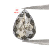 Natural Loose Pear Diamond, Salt And Pepper Pear Diamond, Natural Loose Pear Diamond, Pear Rose Cut Diamond, 0.74 CT Pear Cut Diamond L2936