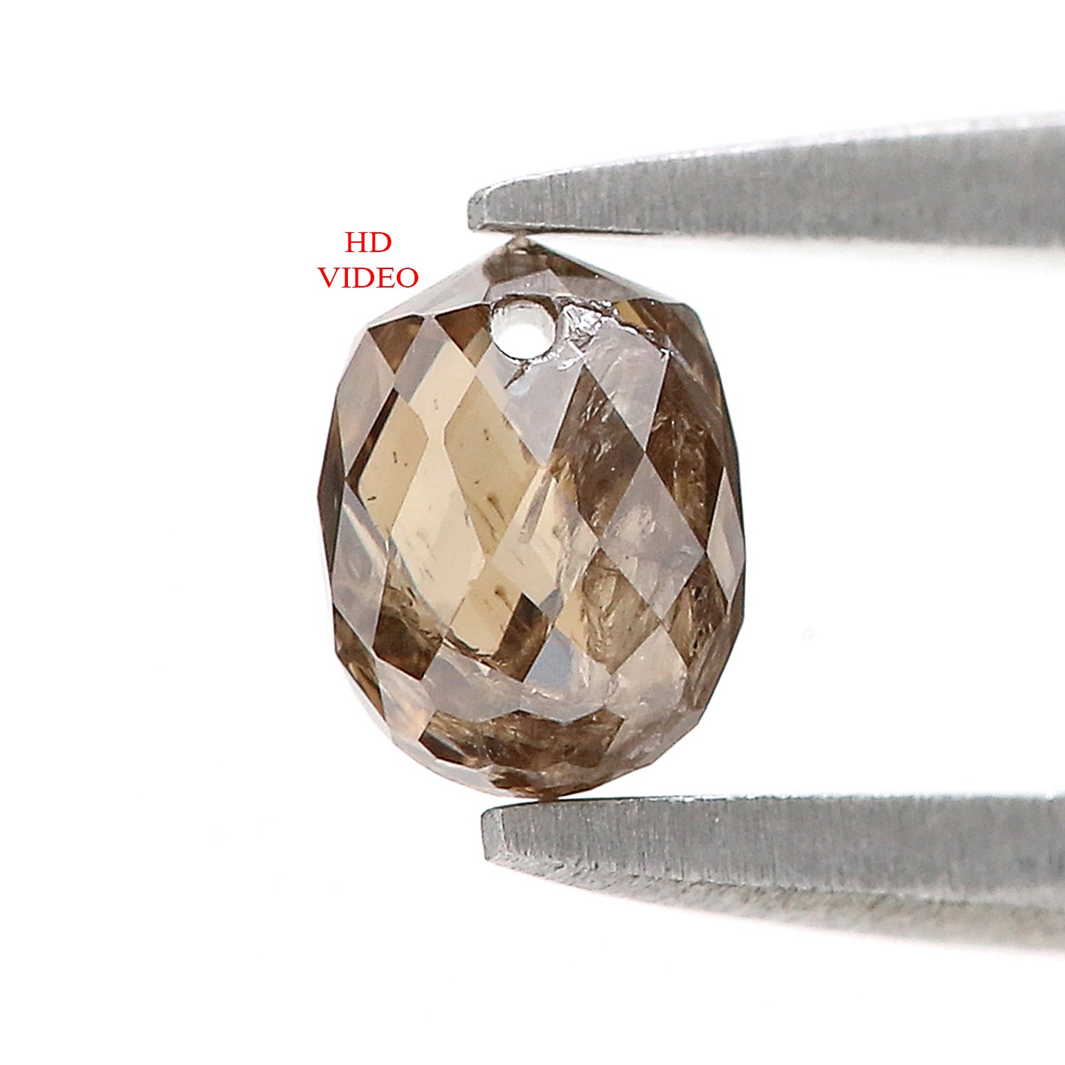 0.78 Ct Natural Loose Briolette Shape Diamond Brown Color Drop Diamond 5.30 MM Natural Loose Brown Color Briolette Rose Cut Diamond LQ9838