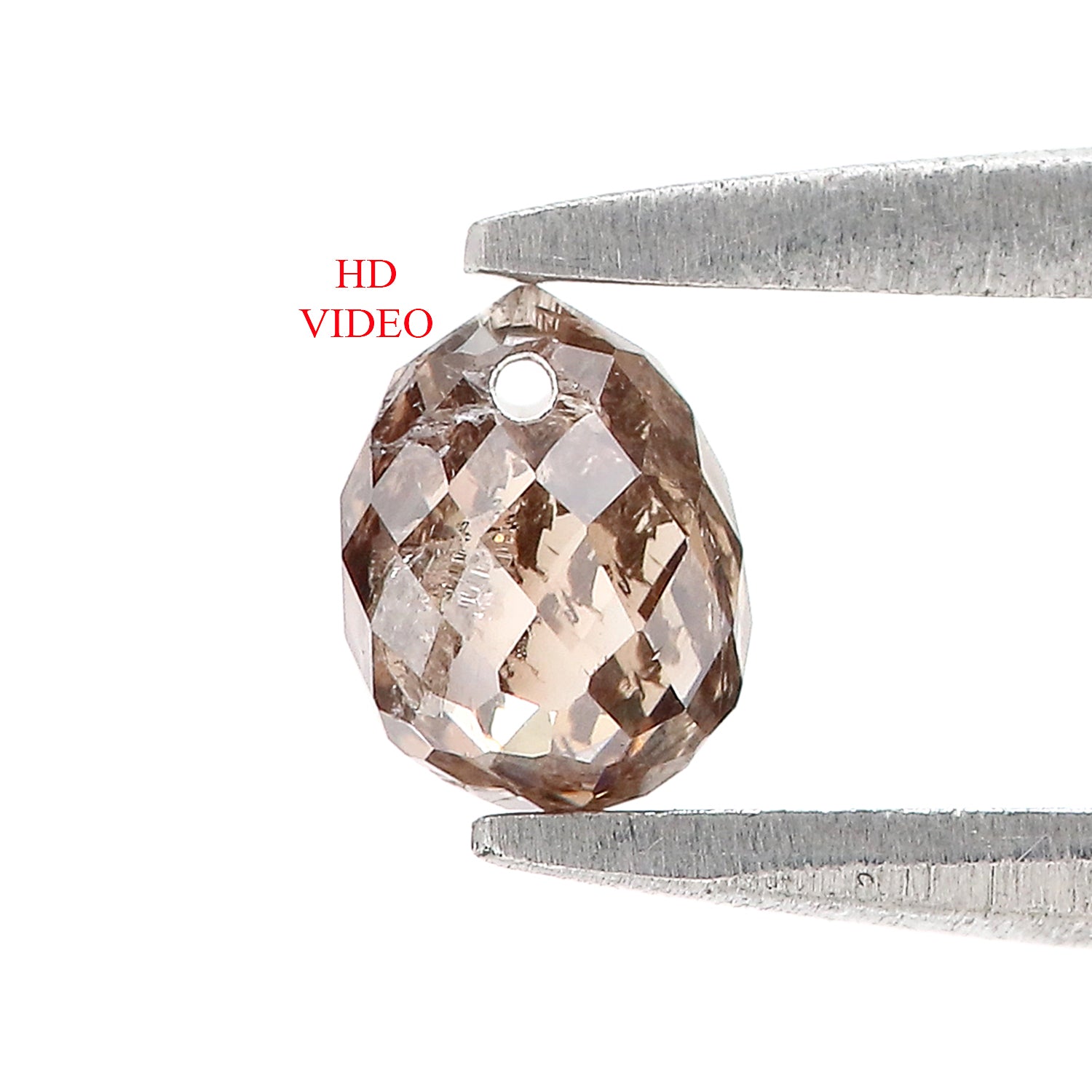 0.67 Ct Natural Loose Briolette Shape Diamond Brown Color Drop Diamond 5.05 MM Natural Loose Brown Color Briolette Rose Cut Diamond LQ9832
