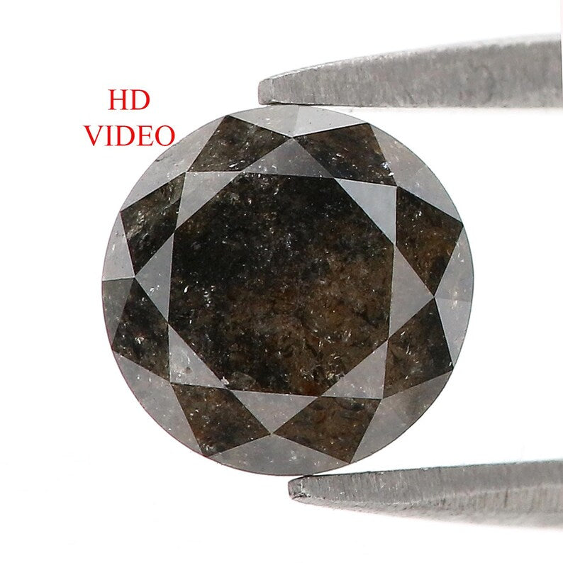 1.78 Ct Natural Loose Round Shape Diamond Black Color Cut Diamond 7.15 MM Natural Diamond Black Color Round Brilliant Cut Diamond NQ515