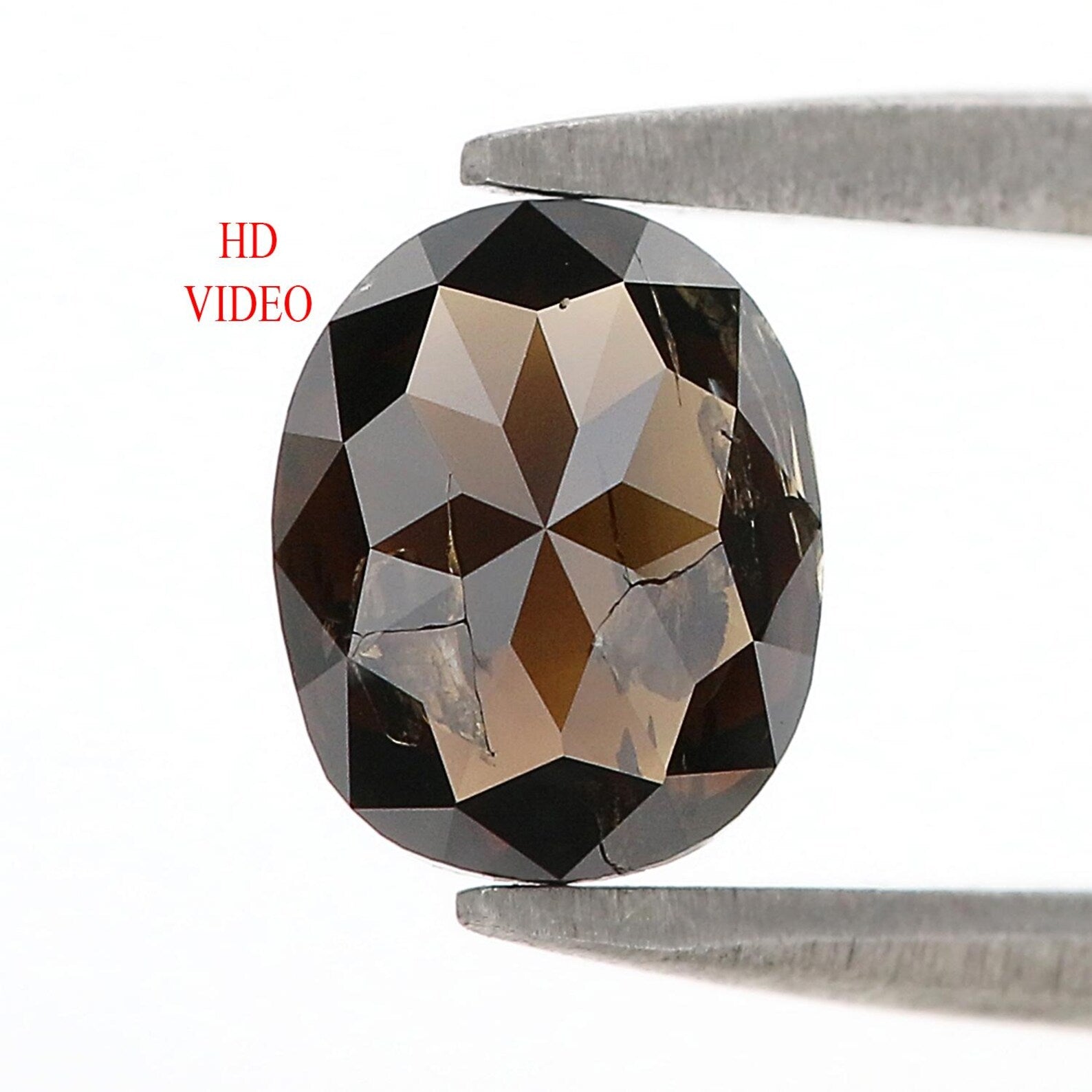 1.22 CT Natural Loose Oval Shape Diamond Brown Color Oval Cut Diamond 7.20 MM Natural Loose Diamond Brown Color Oval Rose Cut Diamond NQ1094