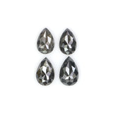 Natural Loose Pear Diamond, Salt And Pepper Pear Diamond, Natural Loose Diamond, Pear Rose Cut Diamond, 0.56 CT Pear Cut Diamond L2897