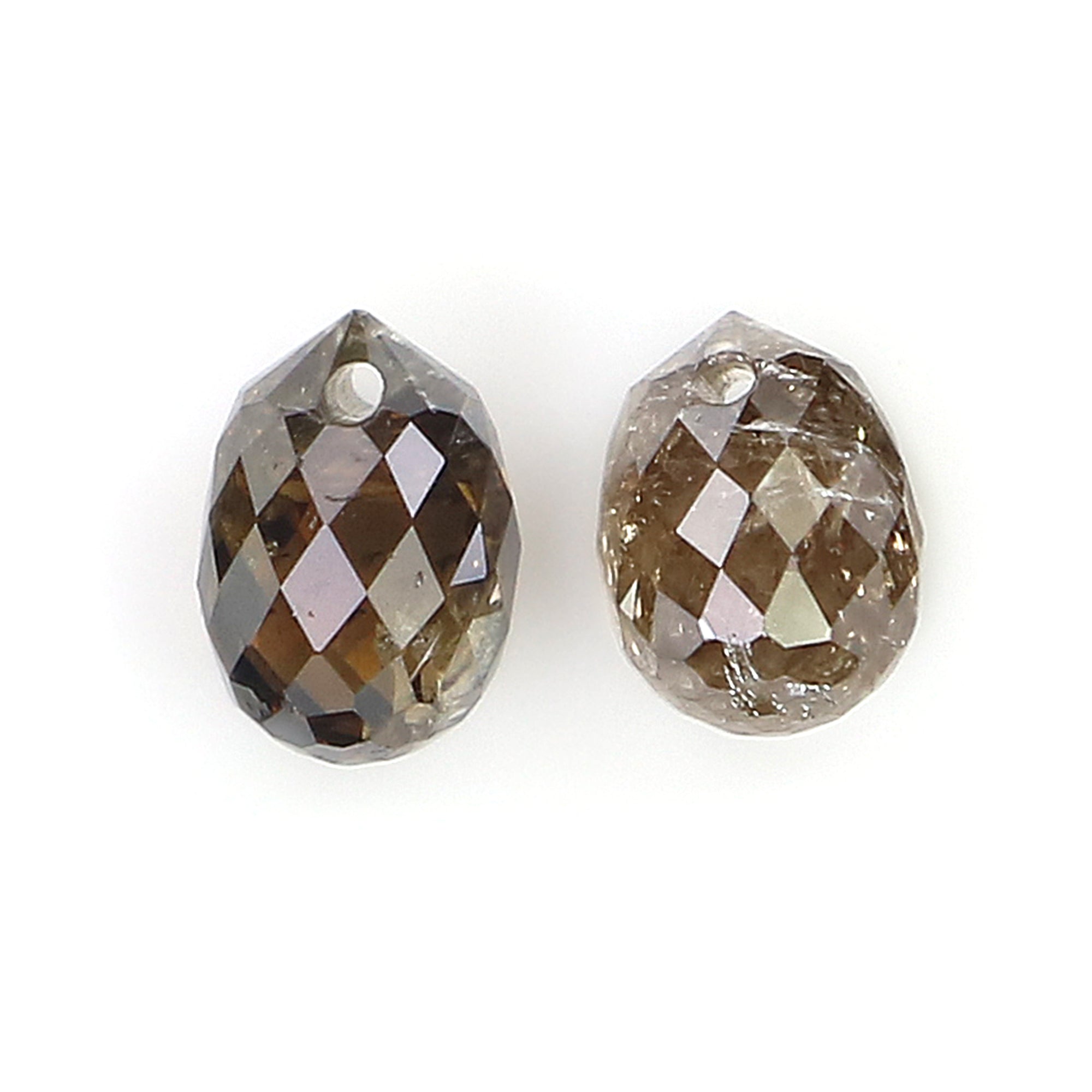 0.99 Ct Natural Loose Briolette Shape Diamond Brown Color Drop Diamond 4.70 MM Natural Loose Brown Color Briolette Rose Cut Diamond LQ178
