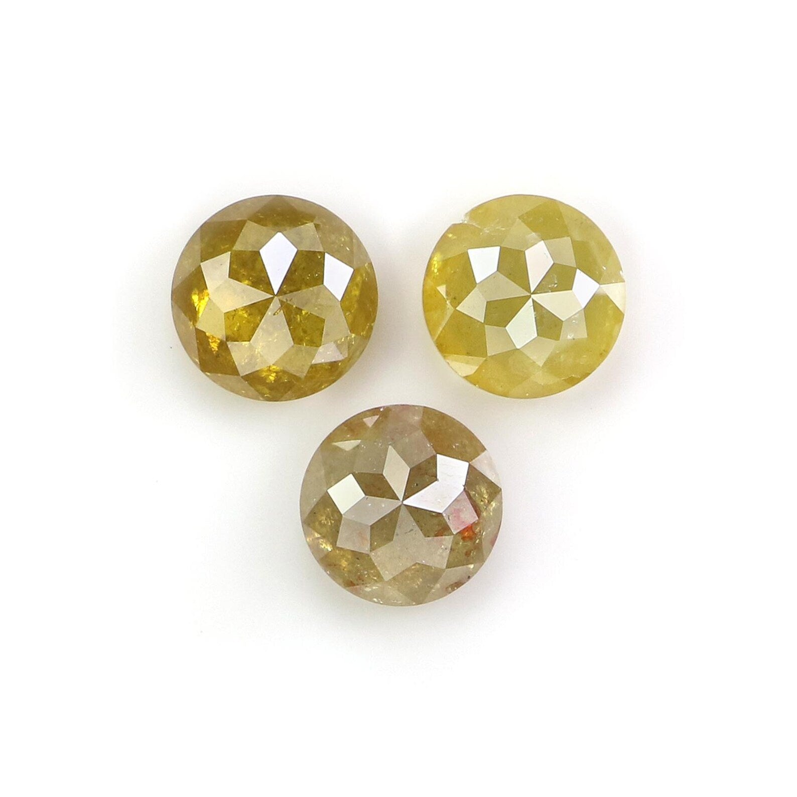 1.49 CT Natural Loose Round Shape Diamond Yellow Color Round Diamond 4.70 MM Natural Loose Diamond Brown Color Round Rose Cut Diamond NQ380