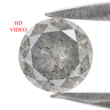 Natural Loose Round Salt And Pepper Diamond Black Grey Color 0.36 CT 4.45 MM Round Brilliant Cut Diamond L1962