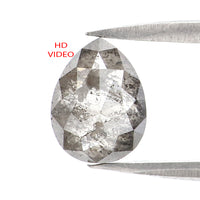 1.19 Ct Natural Loose Pear Shape Diamond Salt And Pepper Pear Cut Diamond 7.85 MM Natural Loose Diamond Pear Shape Rose Cut Diamond LQ3012