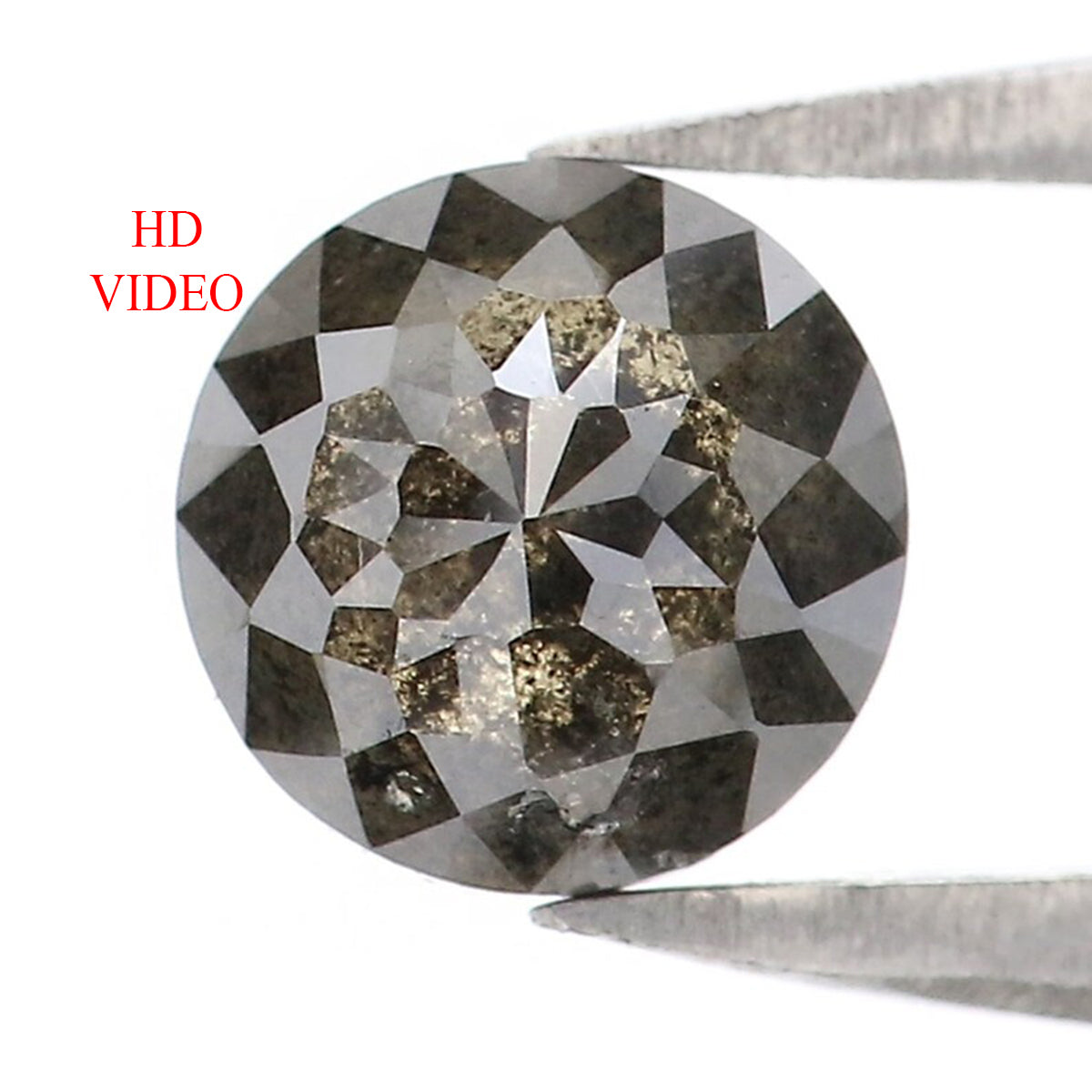 0.98 CT Natural Loose Round Rose Cut Diamond Salt And Pepper Round Shape Diamond 5.50 MM Natural Black Color Round Rose Cut Diamond LQ063