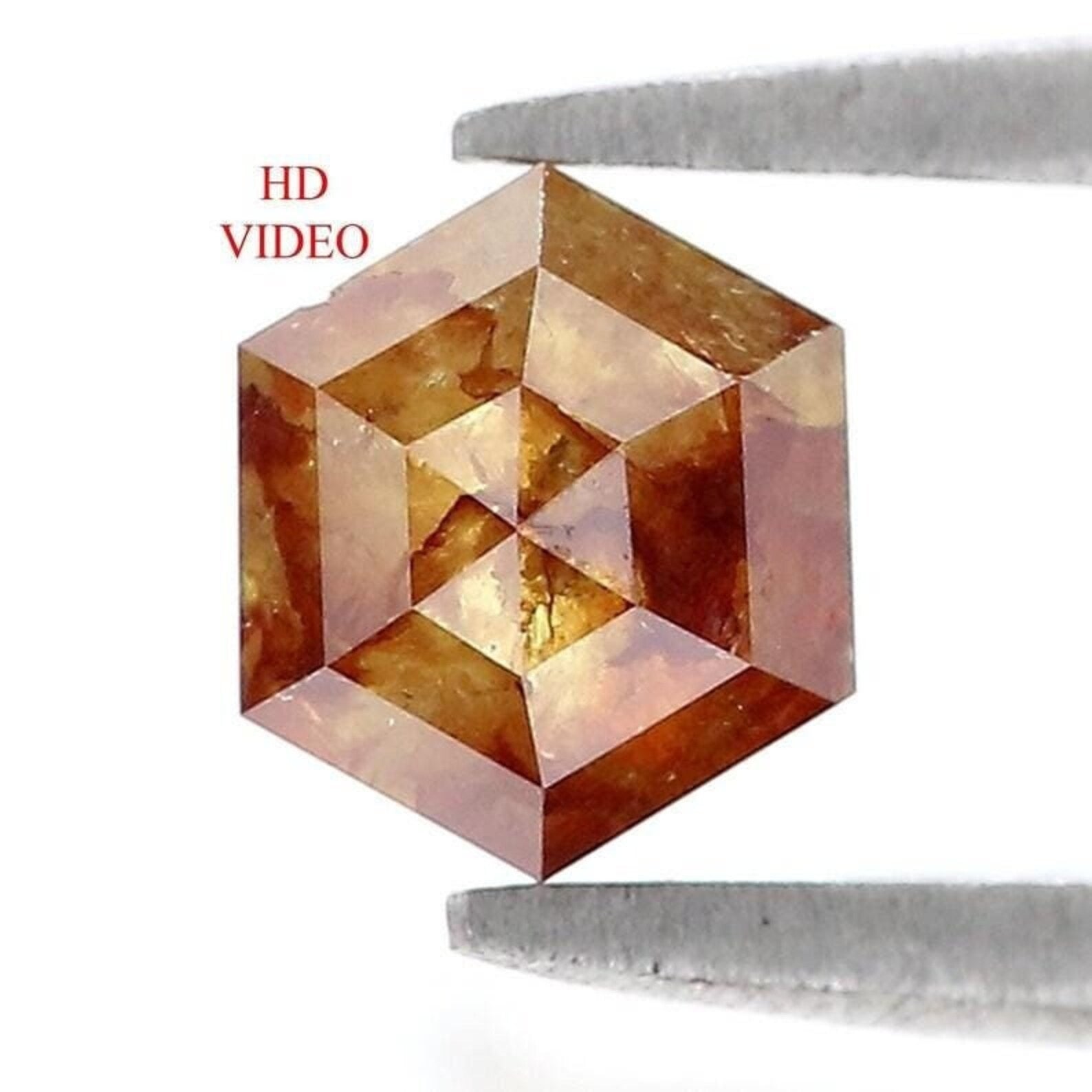 0.90 CT Natural Loose Hexagon Shape Diamond Yellow Color Hexagon Diamond 5.80 MM Natural Loose Brown Color Hexagon Rose Cut Diamond NQ7827