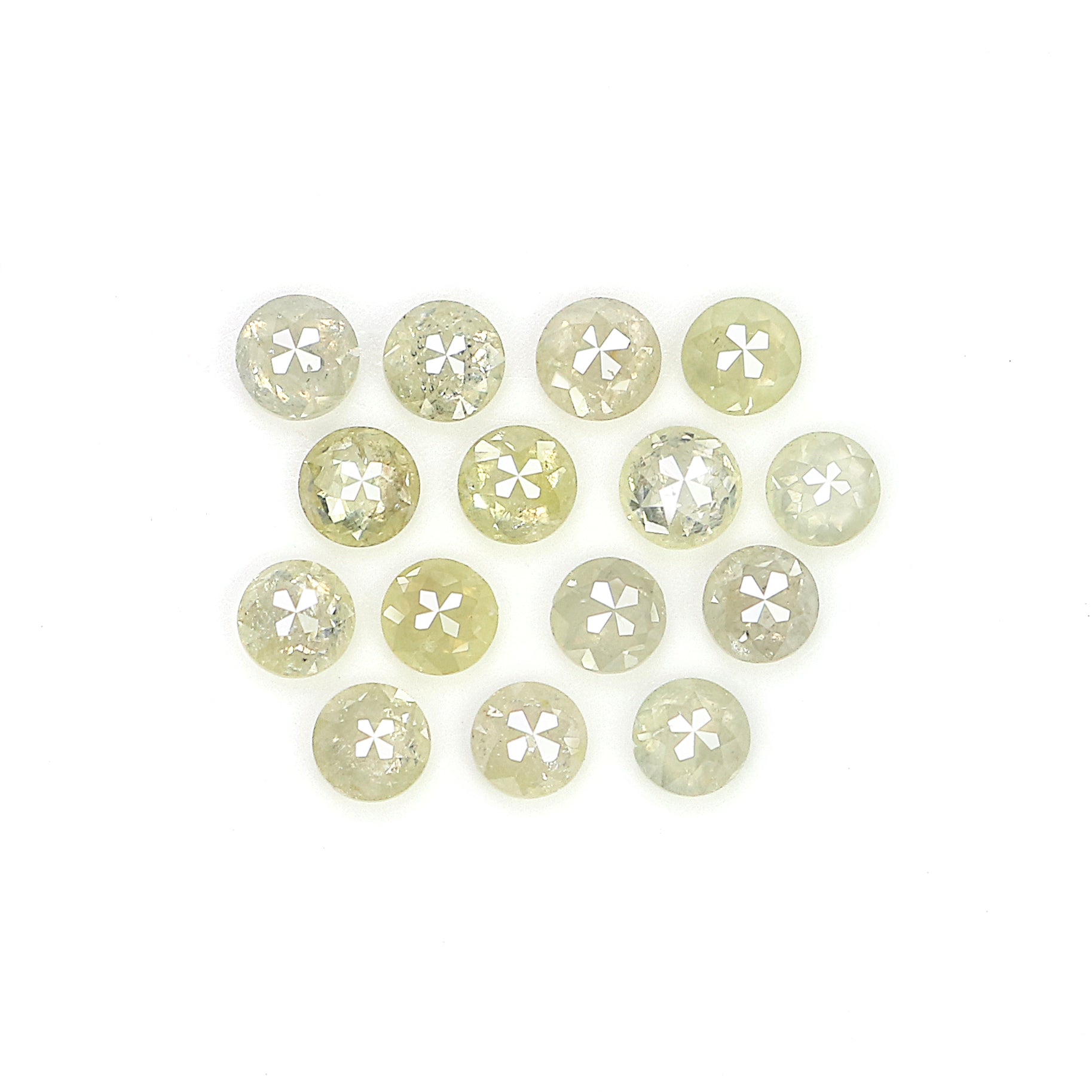 1.28 CT Natural Loose Round Rose Cut Diamond Light Yellow Color Round Shape Diamond 2.50 MM Natural Yellow Round Rose Cut Diamond KQ652