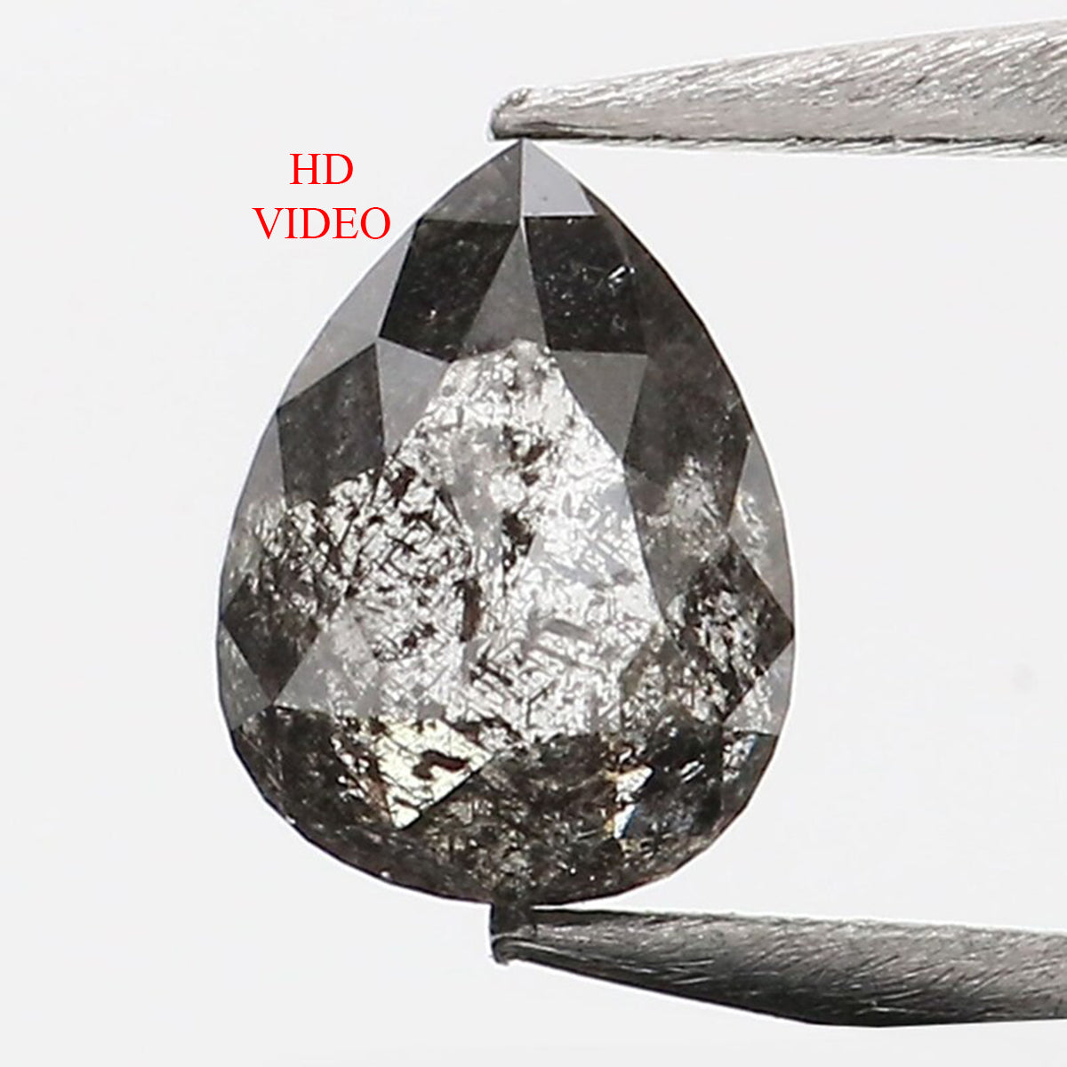 0.52 Ct Natural Loose Pear Shape Diamond Salt And Pepper Pear Cut Diamond 5.55 MM Natural Black Grey Diamond Pear Rose Cut Diamond LQ9020