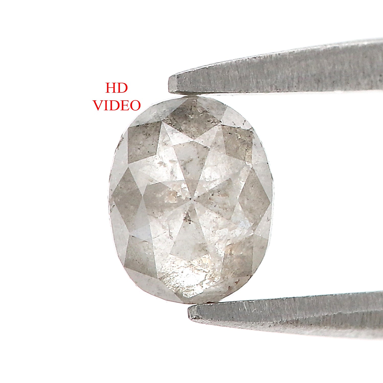 0.69 CT Natural Loose Oval Shape Diamond Salt And Pepper Oval Cut Diamond 5.85 MM Natural Grey Color Diamond Oval Rose Cut Diamond L3389