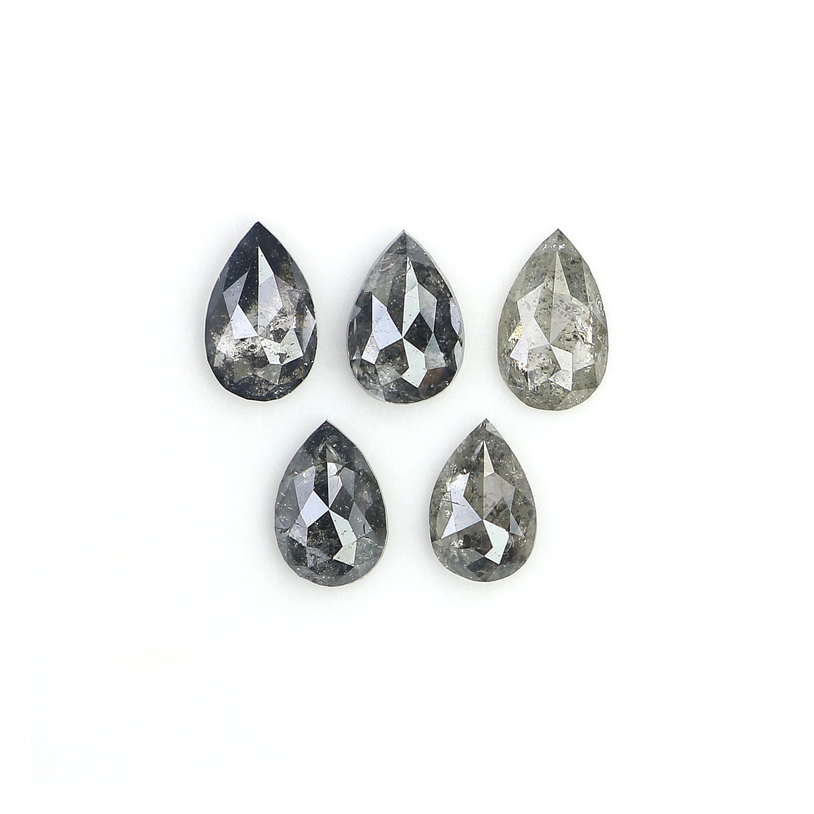 0.59 CT Natural Loose Pear Shape Diamond Salt And Pepper Pear Diamond 4.30 MM Natural Loose Black Grey Color Pear Rose Cut Diamond LQ2789
