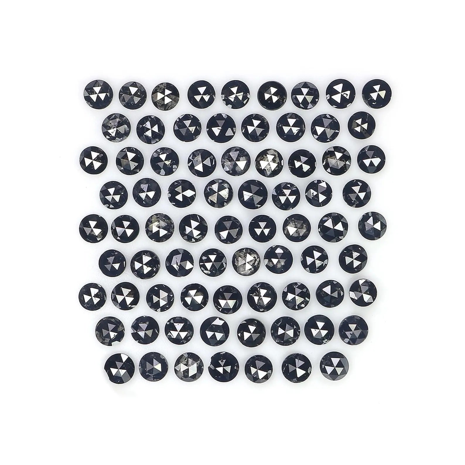 3.33 CT Natural Loose Round Shape Diamond Black Color Round Cut Diamond 2.10 MM Natural Diamond Black Color Round Rose Cut Diamond NQ1811