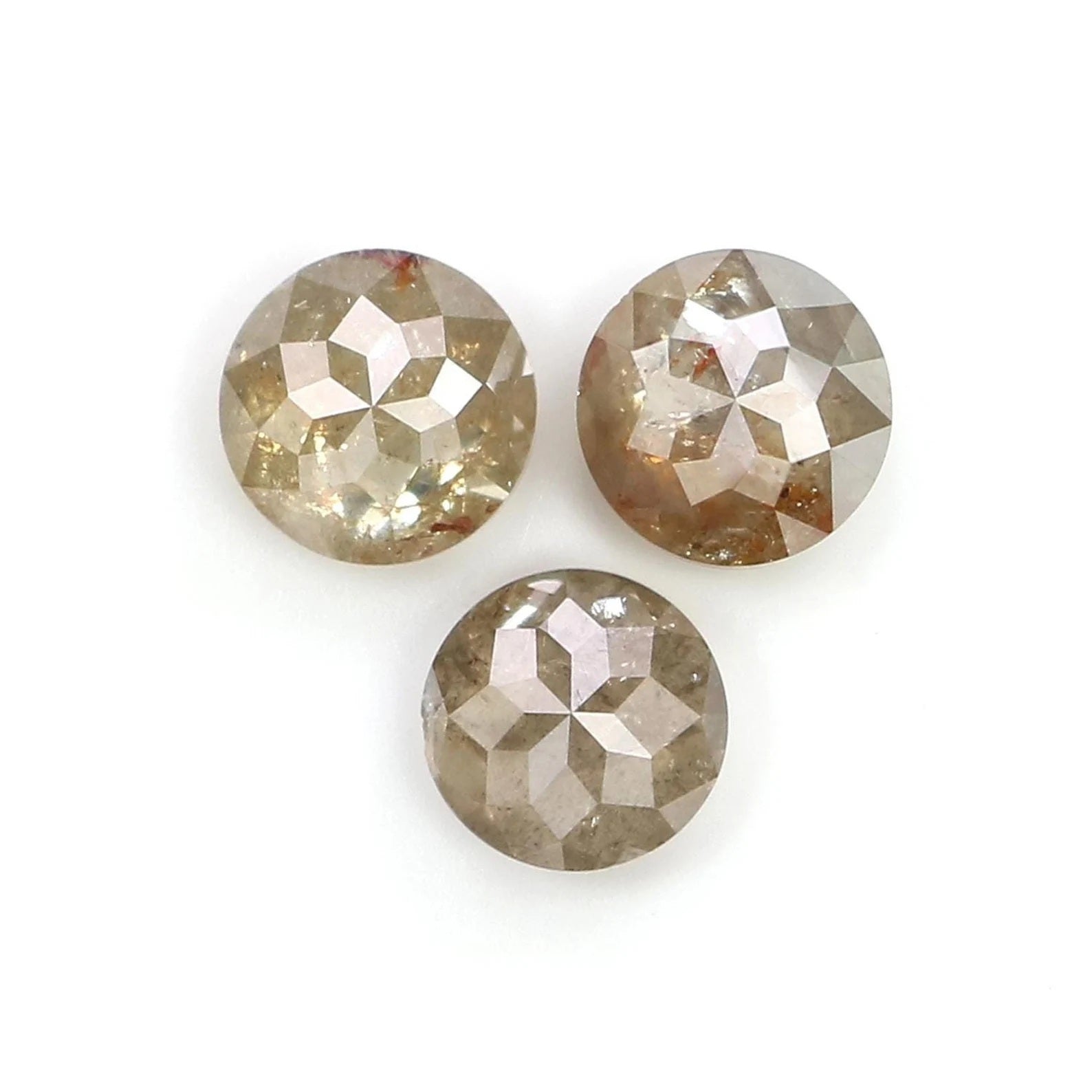 1.32 CT Natural Loose Round Shape Diamond Grey Color Round Diamond 4.50 MM Natural Loose Diamond Brown Color Round Rose Cut Diamond NQ459
