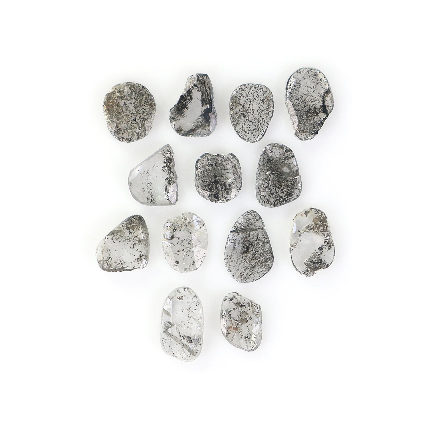 1.01 Ct Natural Loose Slice Shape Diamond Slice Salt And Pepper Diamond 3.05 MM Slice Natural Loose Diamond Slice Black Grey Diamond LQ3032