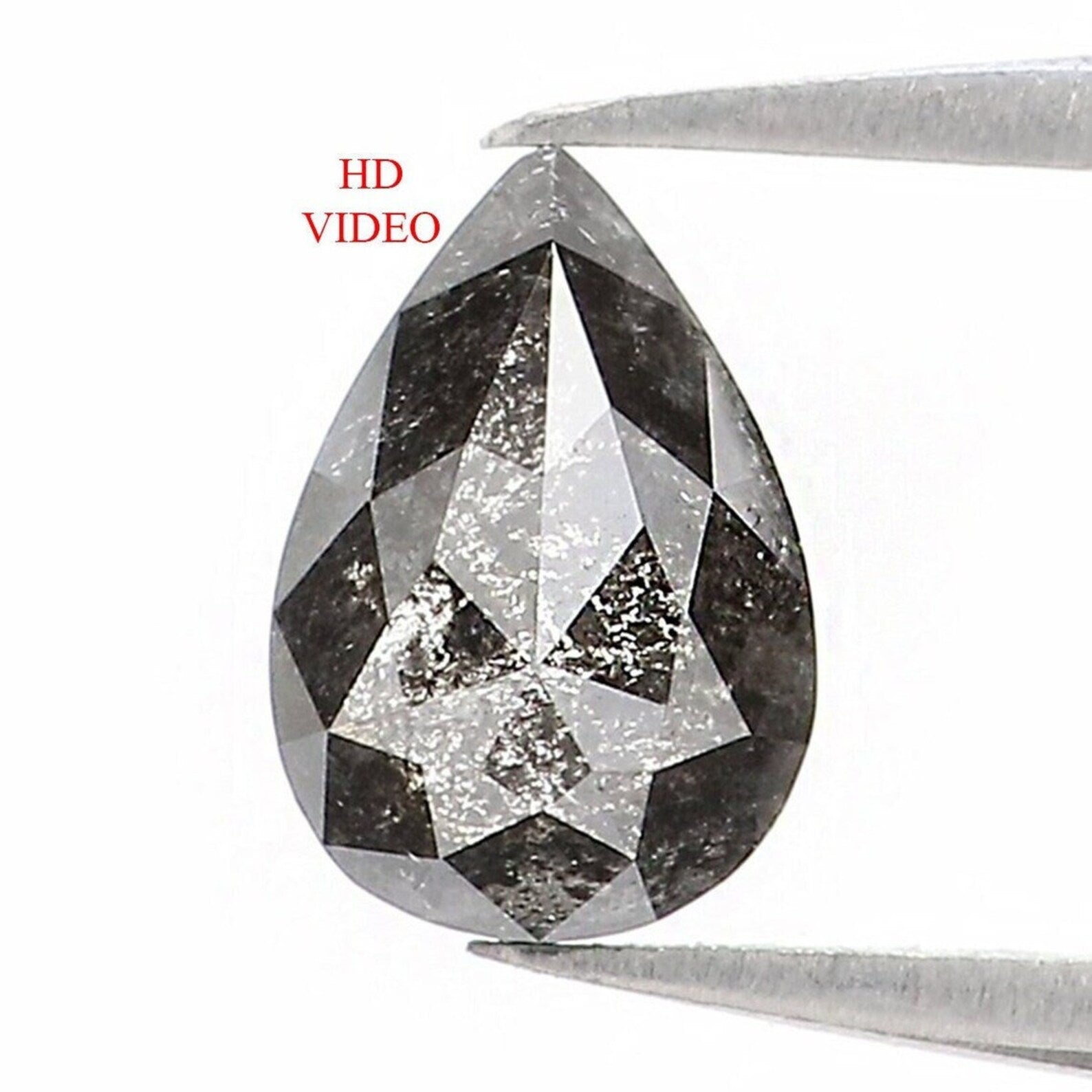 0.31 CT Natural Loose Pear Shape Diamond Salt And Pepper Diamond 5.60 MM Natural Loose Black Grey Color Pear Rose Cut Diamond NQ1546