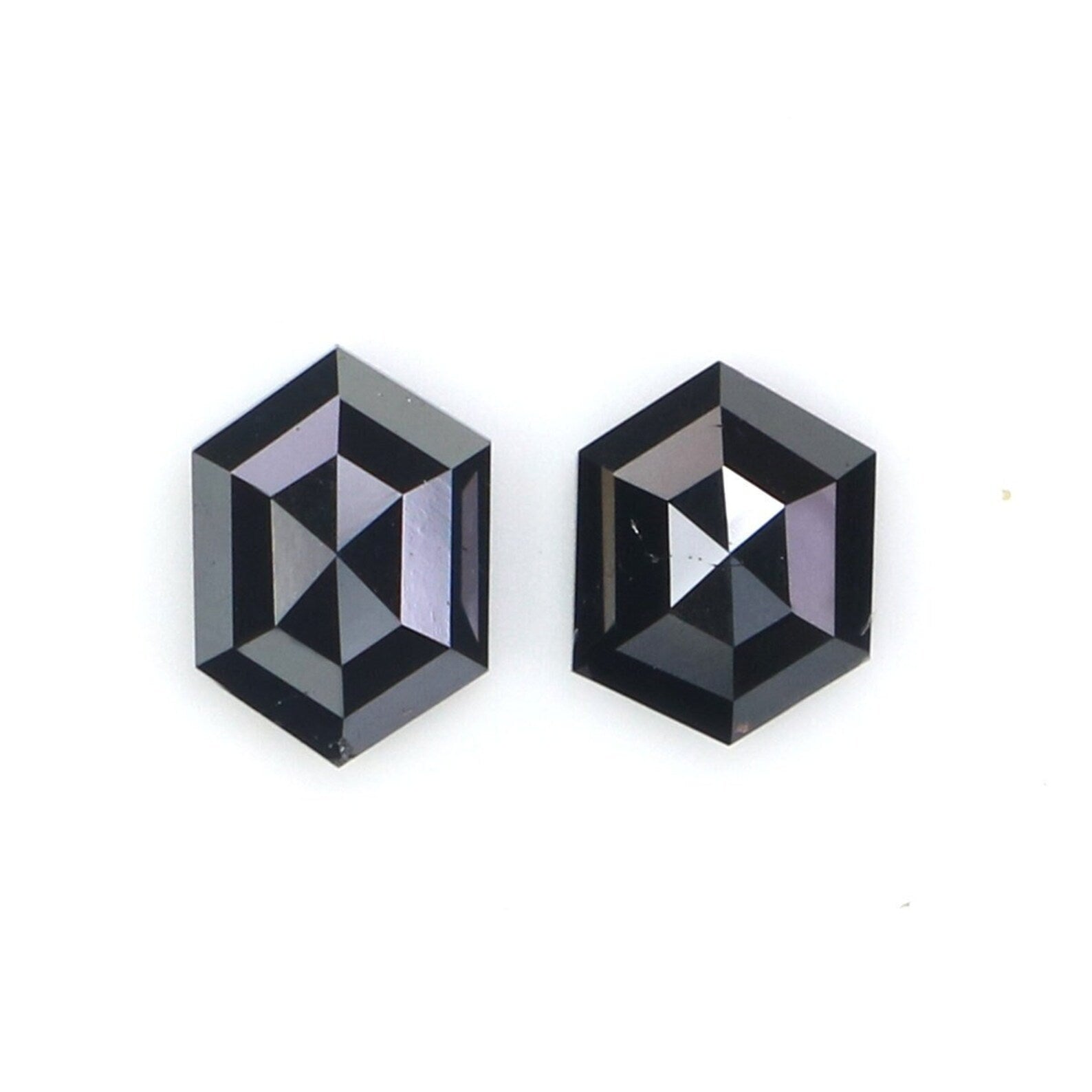 Natural Loose Hexagon Diamond, Hexagon Black Color Diamond, Natural Loose Diamond, Hexagon Rose Cut Diamond 0.53 CT Hexagon Shape N2280