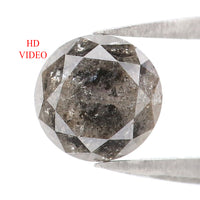 Natural Loose Round Brilliant Cut Diamond Black Grey Color 1.20 CT 5.90 MM Round Shape Diamond L8572