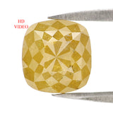 Natural Loose Cushion Diamond, Yellow Color Diamond, Natural Loose Diamond, Cushion Rose Cut Diamond, 2.94 CT Cushion Shape Diamond KDL6112