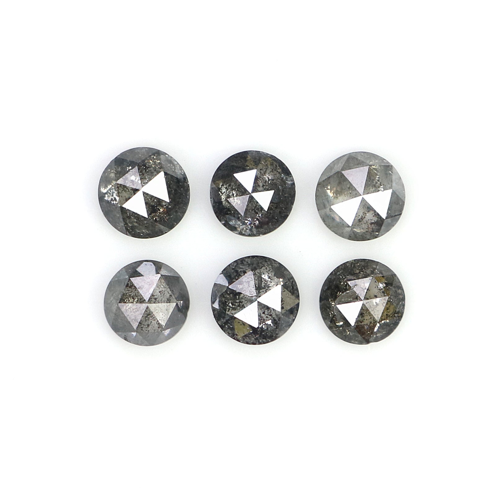 0.73 Ct Natural Loose Round Shape Diamond Salt And Pepper Round Cut Diamond 2.90 MM Natural Black Gray Color Round Rose Cut Diamond N8590