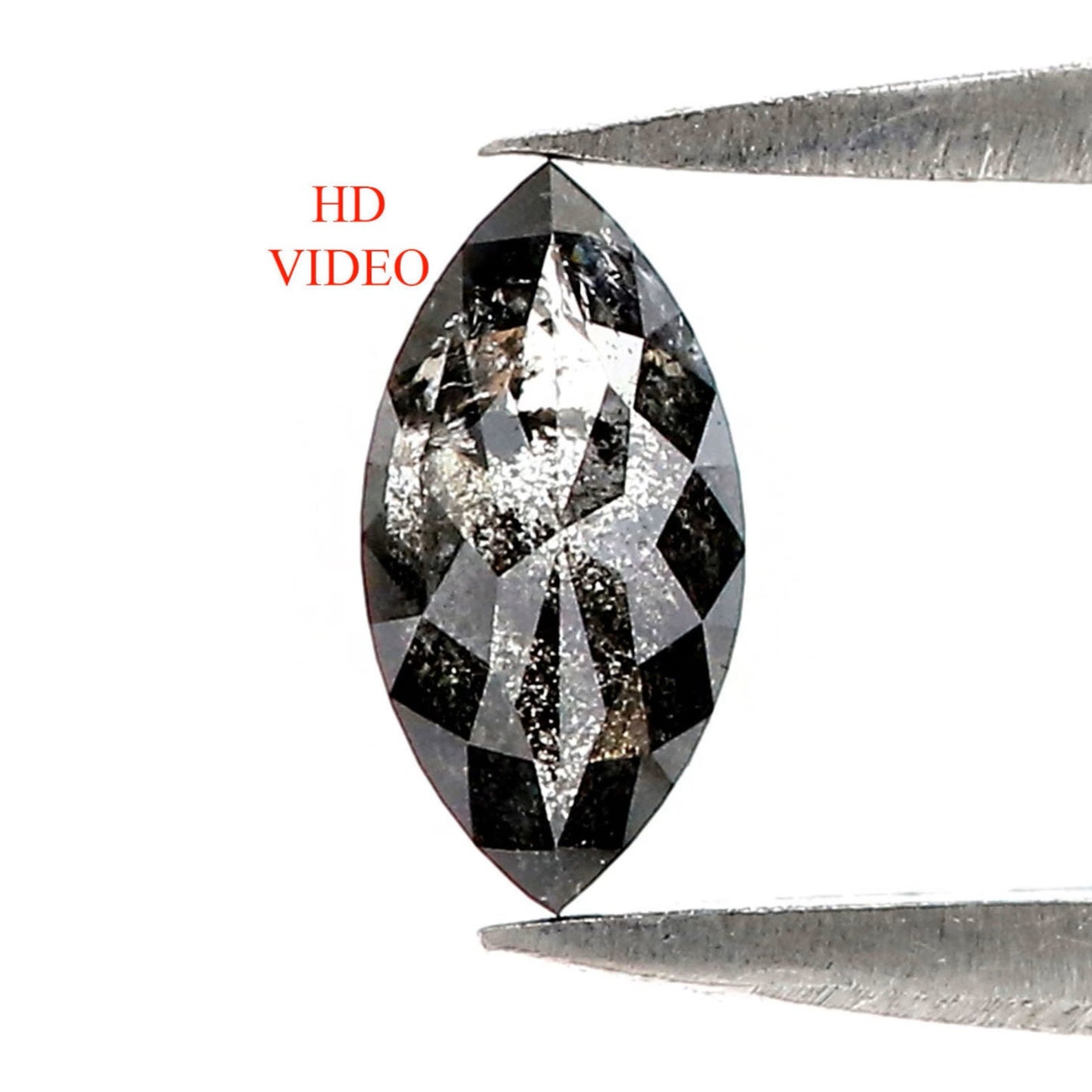 0.41 Ct Natural Loose Marquise Shape Diamond Salt And Pepper Marquise Diamond 7.00 MM Natural Black Grey Color Marquise Diamond KDN2490-1
