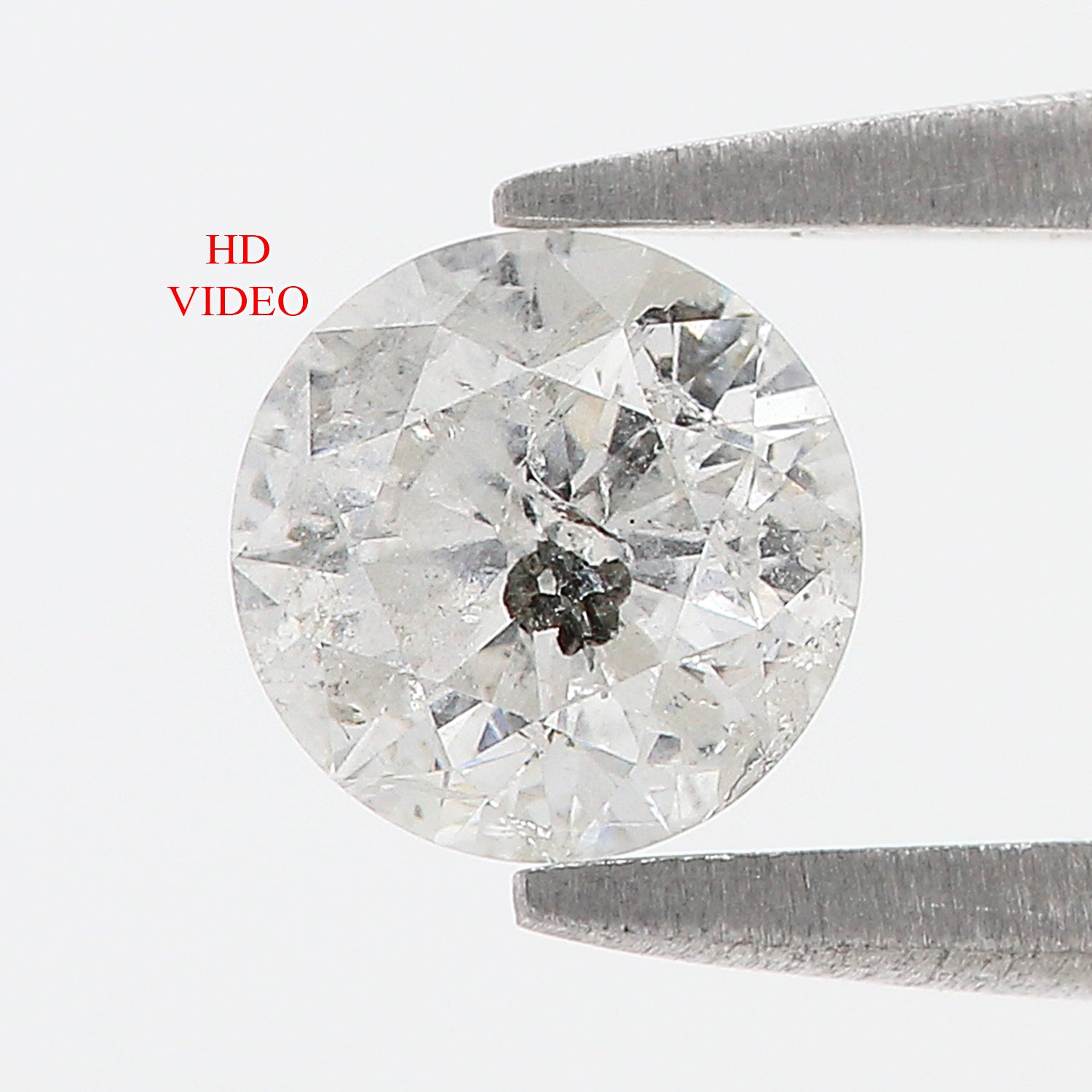 0.80 CT Natural Loose Round Shape Diamond Salt And Pepper Round Diamond 5.80 MM Natural Black Grey Color Round Brilliant Cut Diamond LQ5568