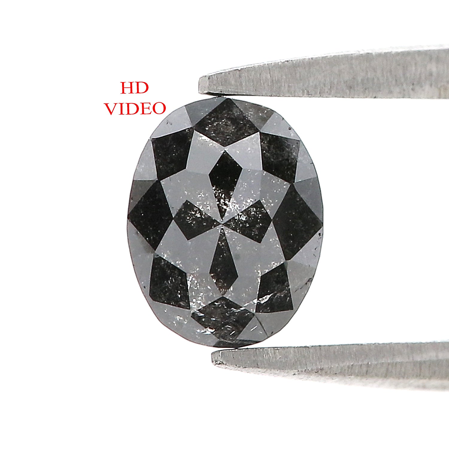 1.12 Ct Natural Loose Oval Shape Diamond Salt And Pepper Oval Cut Diamond 6.85 MM Natural Loose Diamond Oval Shape Rose Cut Diamond LQ1586