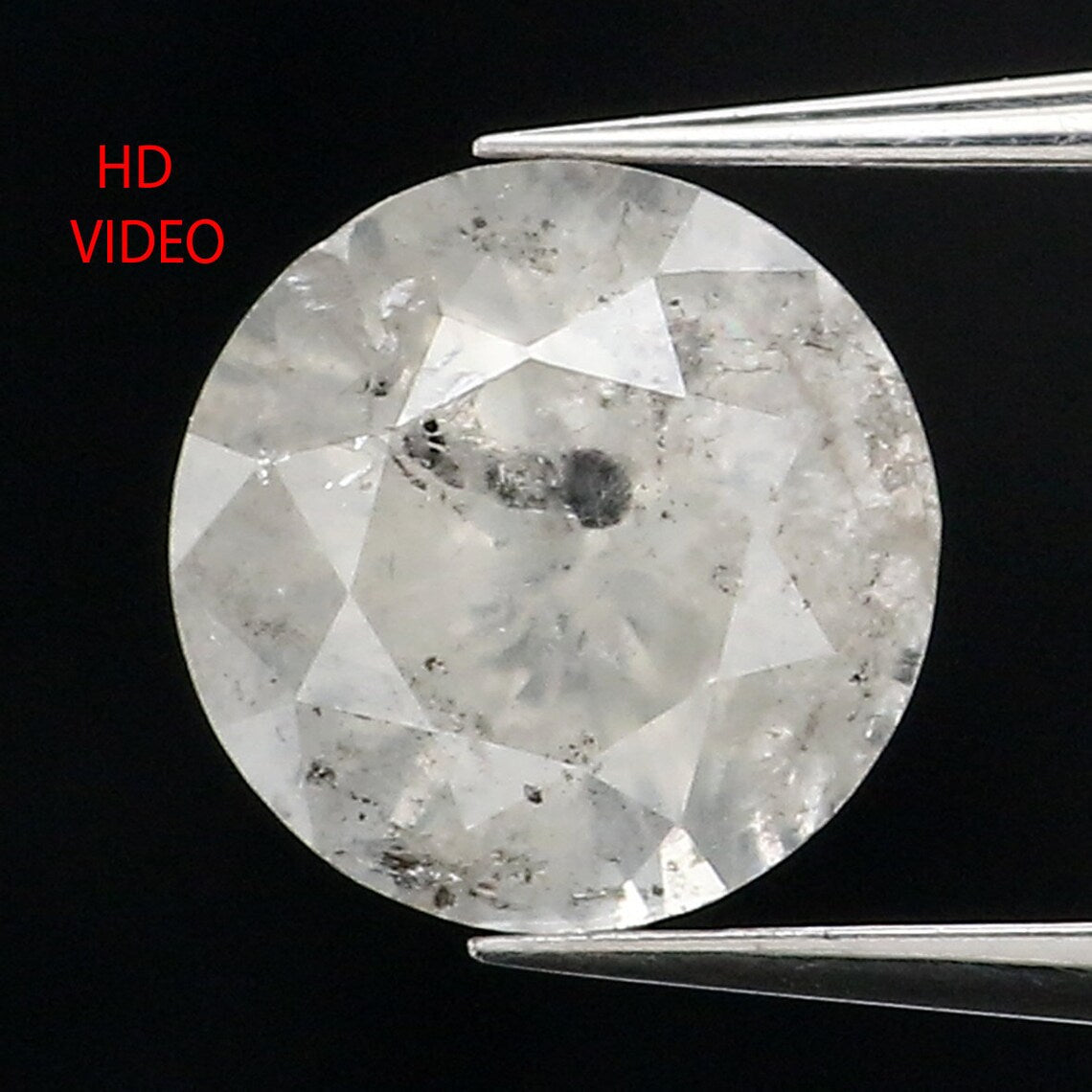 0.81 Ct Natural Loose Diamond Round Milky Grey Color 5.75 MM N487