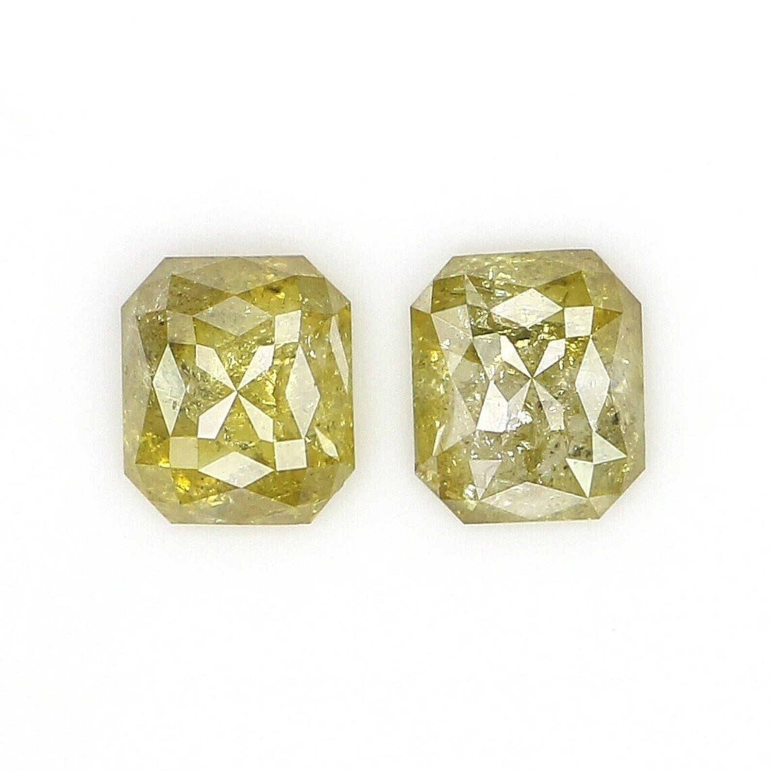 1.23 CT Natural Loose Cushion Pair Diamond Yellow Color Cushion Diamond 5.65 MM Natural Loose Diamond Yellow Cushion Rose Cut Diamond NQ2477