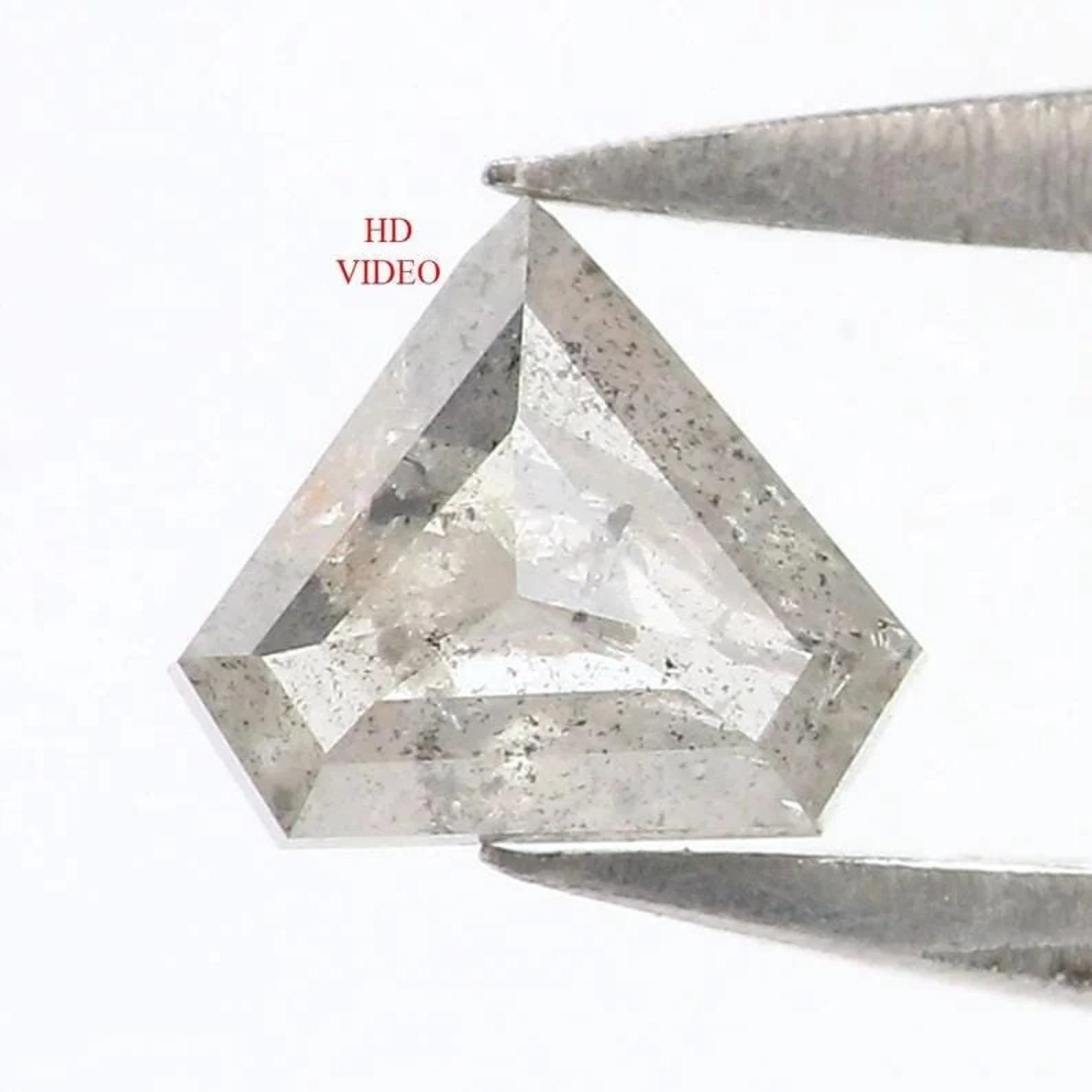 0.38 CT Natural Loose Shield Shape Diamond Milky Grey Shield Cut Diamond 5.10 MM Natural Milky Grey Color Shield Rose Cut Diamond NQ8696