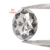 Natural Loose Oval Salt And Pepper Diamond Black Grey Color 0.36 CT 4.85 MM Oval Shape Rose Cut Diamond KR2502