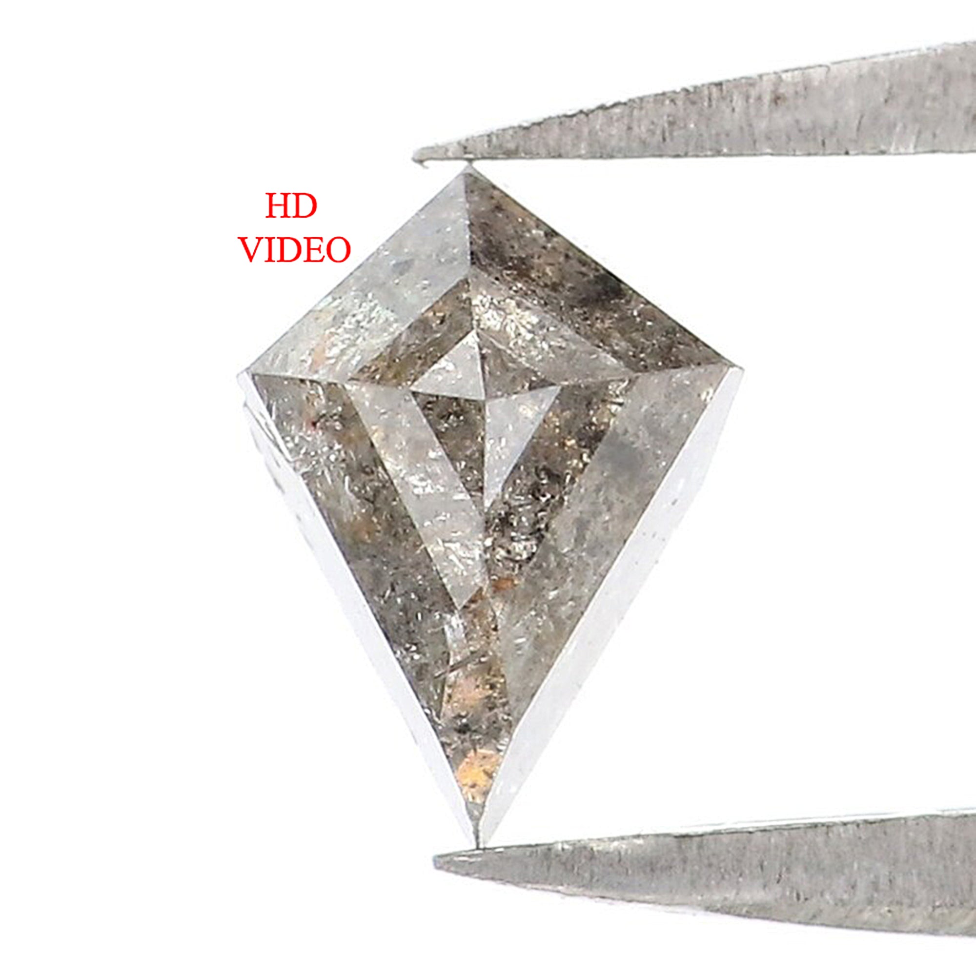 0.68 CT Natural Loose Kite Shape Diamond Salt And Pepper Kite Shape Diamond 6.85 MM Natural Black Grey Color Kite Rose Cut Diamond QL1342