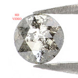 Natural Loose Rose Cut Salt And Pepper Diamond Black Grey Color 0.28 CT 4.40 MM Round Rose Cut Shape Diamond KR1228