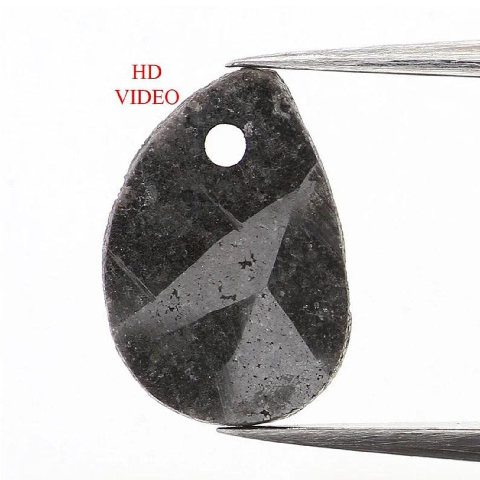 1.05 CT Natural Loose Pear Shape Diamond Black Color Pear Diamond 10.00 MM Natural Loose Diamond Black Color Pear Antique Cut Diamond NQ1046