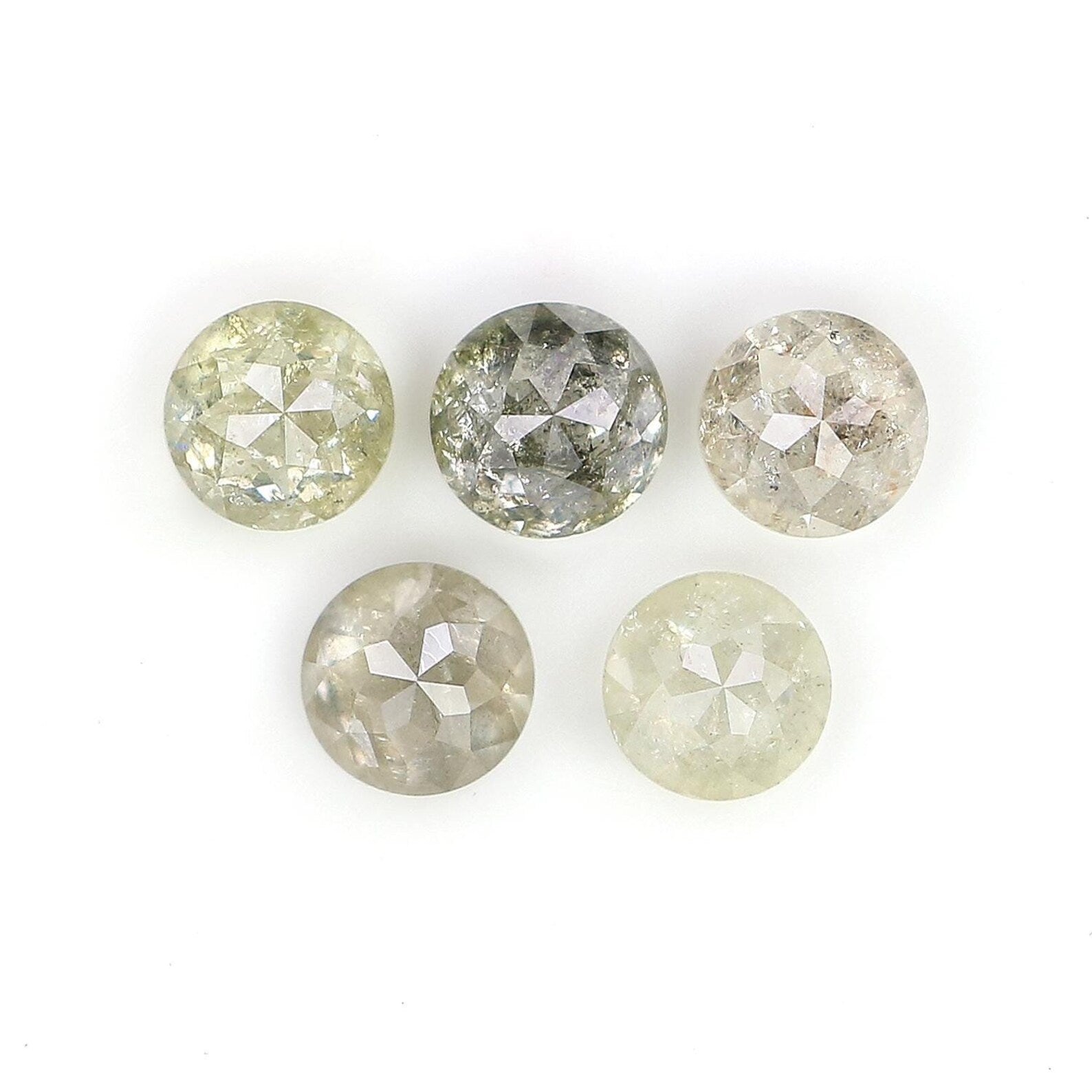 1.54 CT Natural Loose Round Shape Diamond Salt And Pepper Round Cut Diamond 3.75 MM Natural Loose Grey Color Round Rose Cut Diamond NQ1776