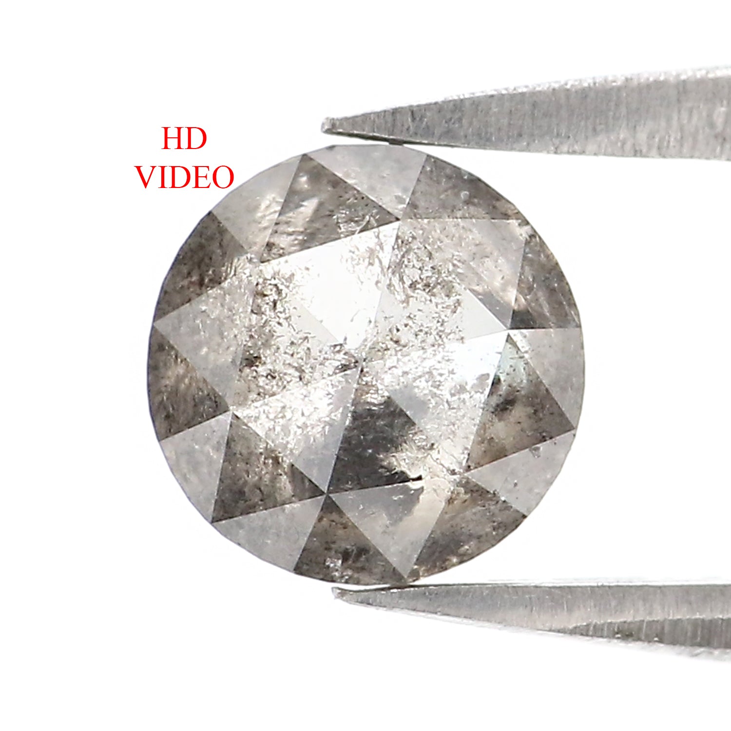 Natural Loose Round Rose Cut Diamond, Salt And Pepper Round Diamond, Natural Loose Diamond, Rose Cut Diamond, 0.93 CT Round Shape L2941