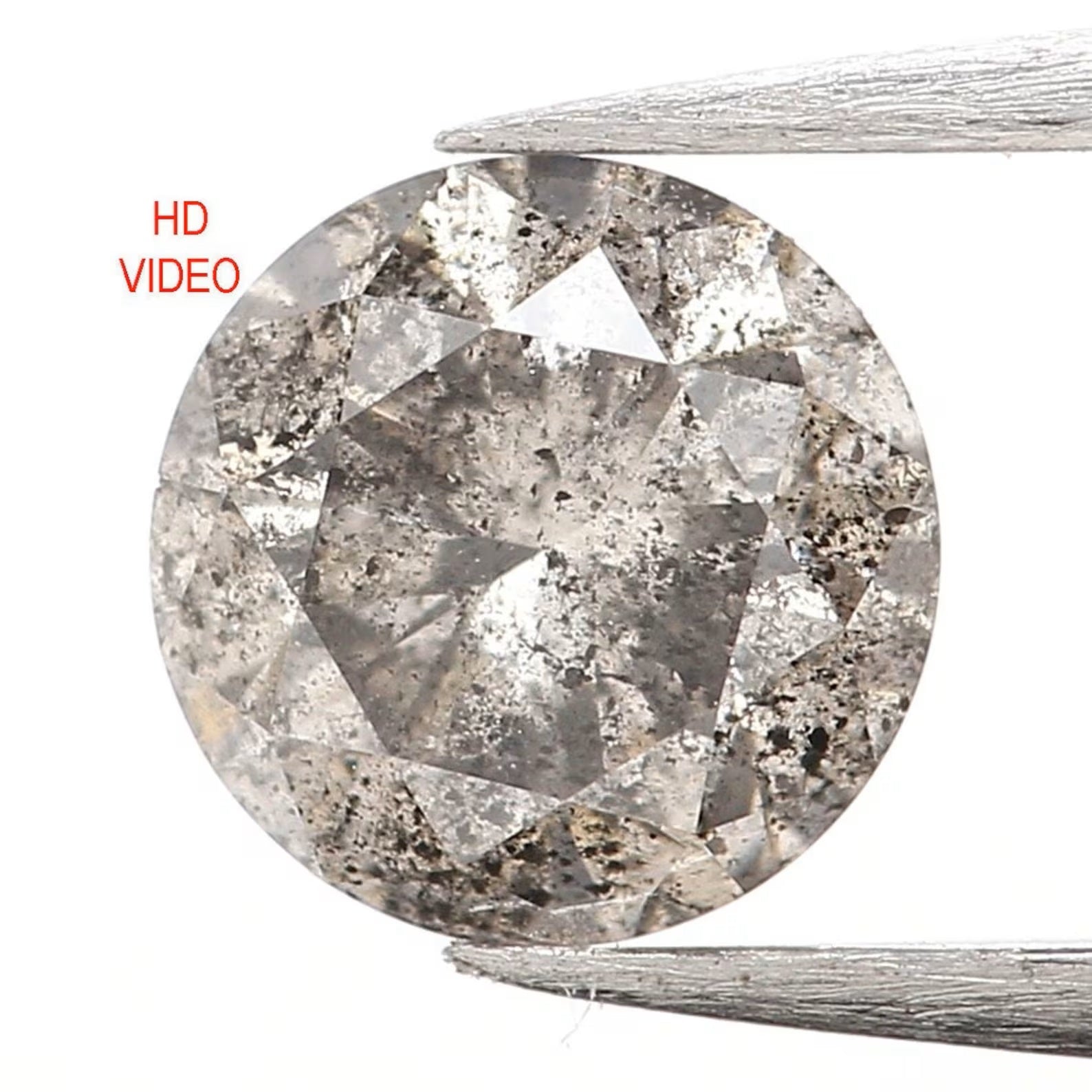 0.45 CT Natural Loose Round Shape Diamond Salt And Pepper Round Diamond 4.80 MM Natural Black Gray Color Round Brilliant Cut Diamond NQ810