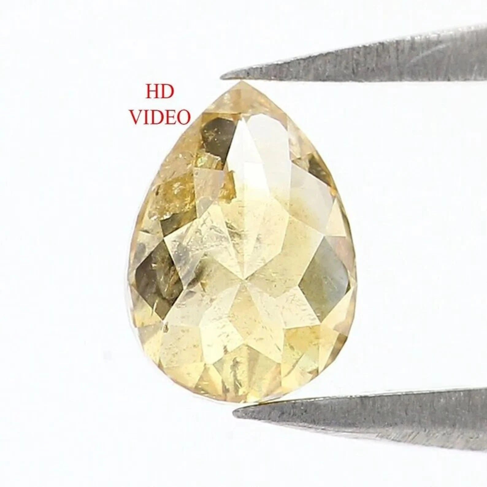 0.61 CT Natural Loose Pear Shape Diamond Yellow Color Pear Cut Diamond 6.00 MM Natural Loose Diamond Brown Color Pear Rose Cut Diamond NQ127