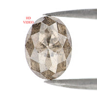 Natural Loose Oval Diamond, Light Brown Color Oval Diamond, Natural Loose Diamond, Oval Rose Cut Diamond, 1.87 CT Oval Shape Diamond L2960