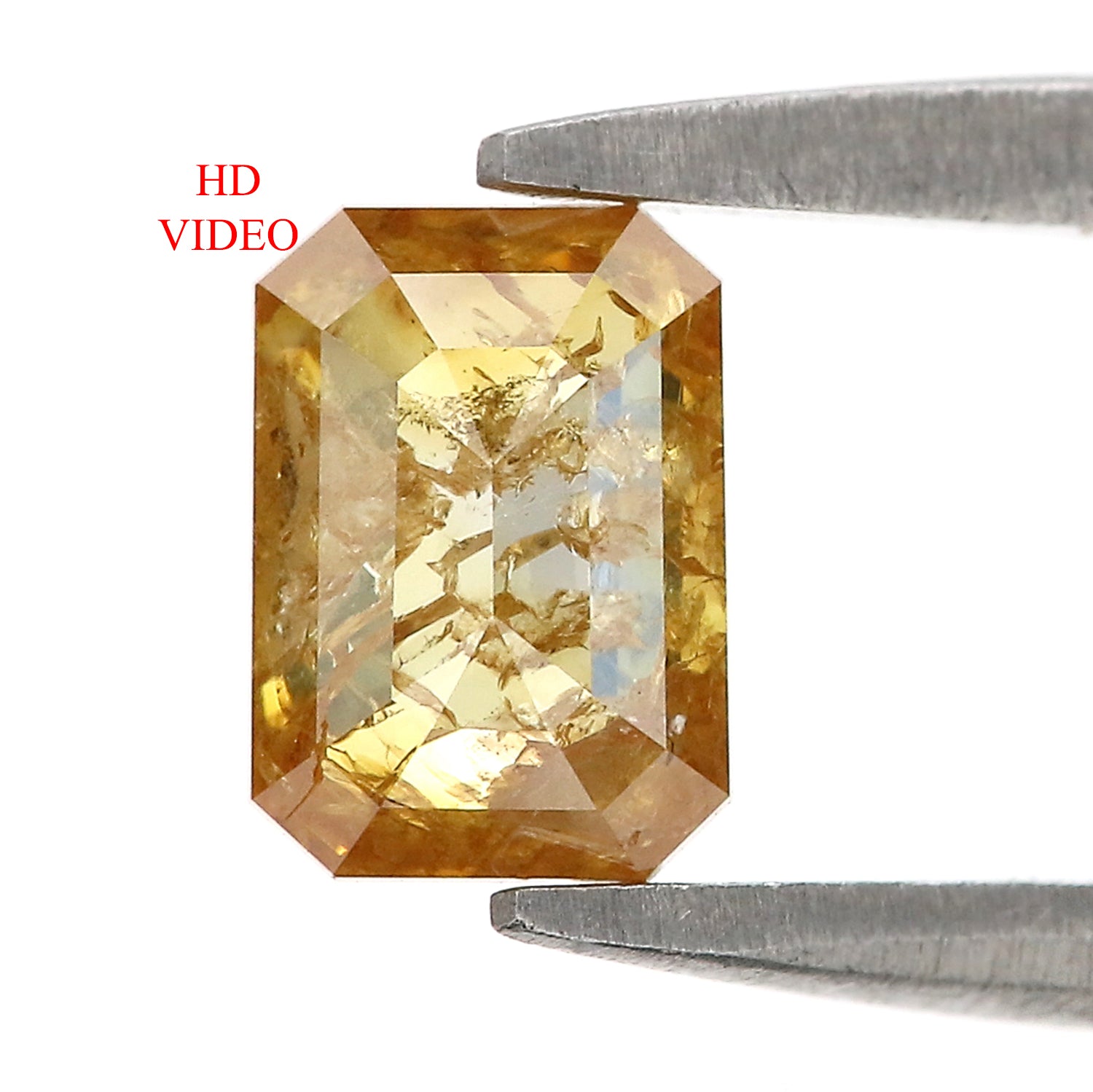 Natural Emerald Yellow Brown Color Diamond 0.88 CT Loose Rose Cut Stone 6.40 MM Rustic Diamond Emerald Diamond For Custom Engagement Ring L3651