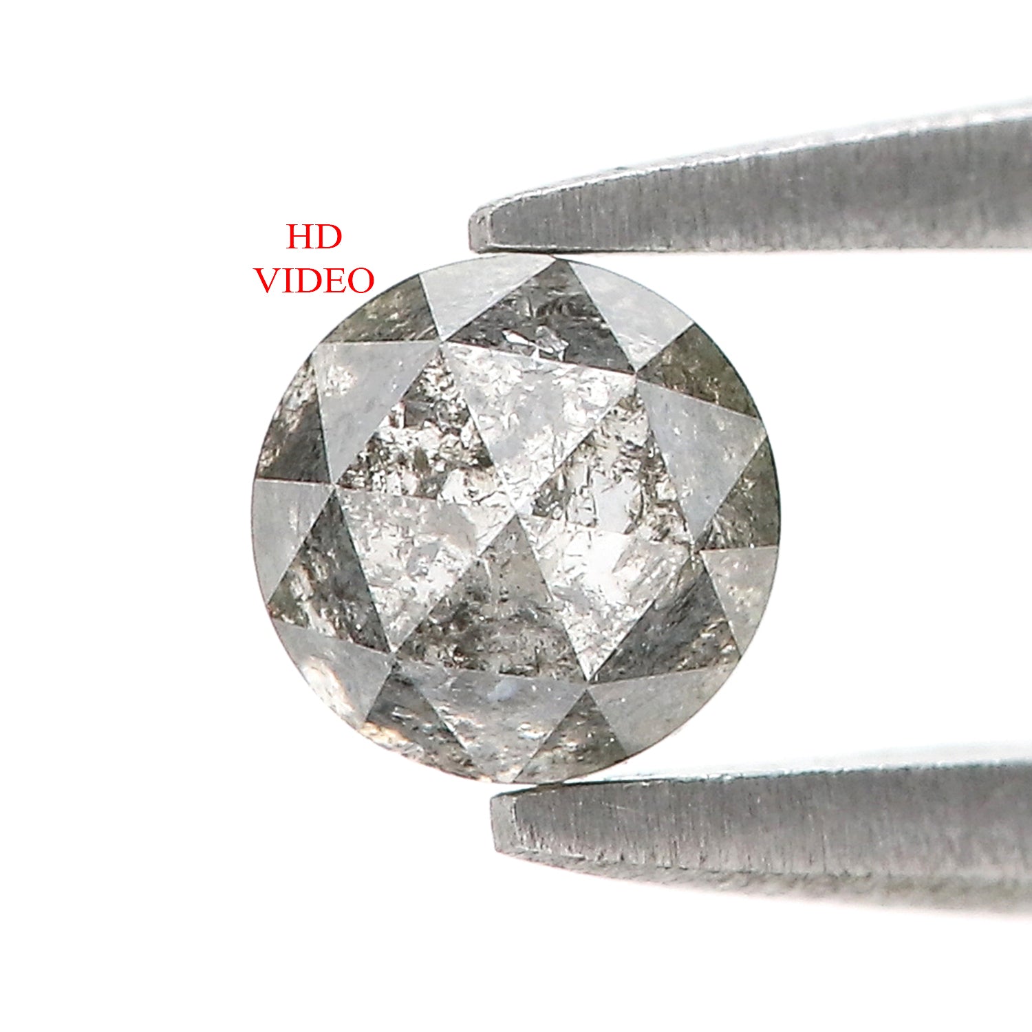 0.56 CT Natural Loose Round Rose Cut Diamond Salt And Pepper Round Diamond 4.40 MM Natural Loose Black Grey Color Rose Cut Diamond LQ2808