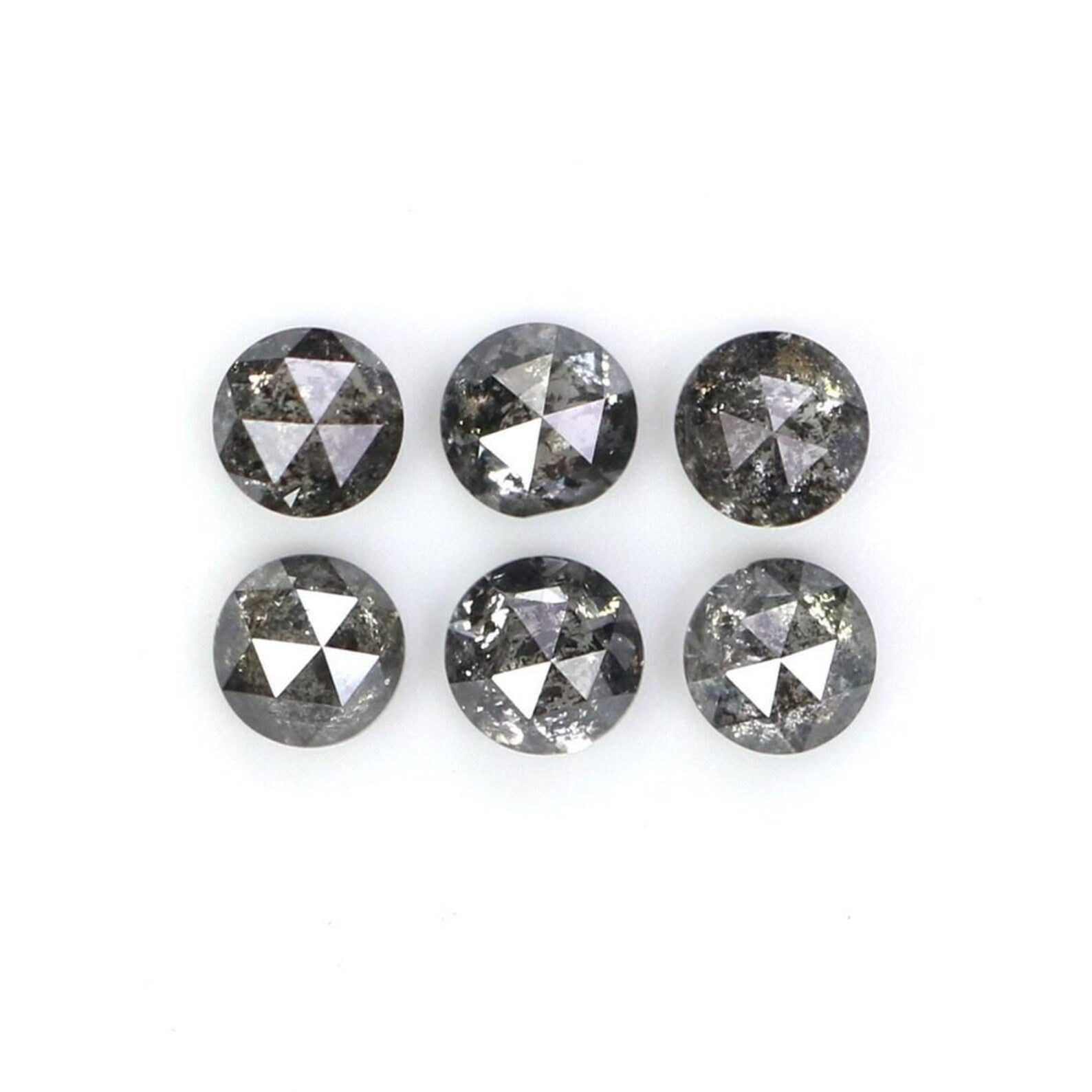 1.02 Ct Natural Loose Round Rose Cut Diamond Salt And Pepper Round Diamond 3.30 MM Natural Black Grey Color Round Rose Cut Diamond NQ2311