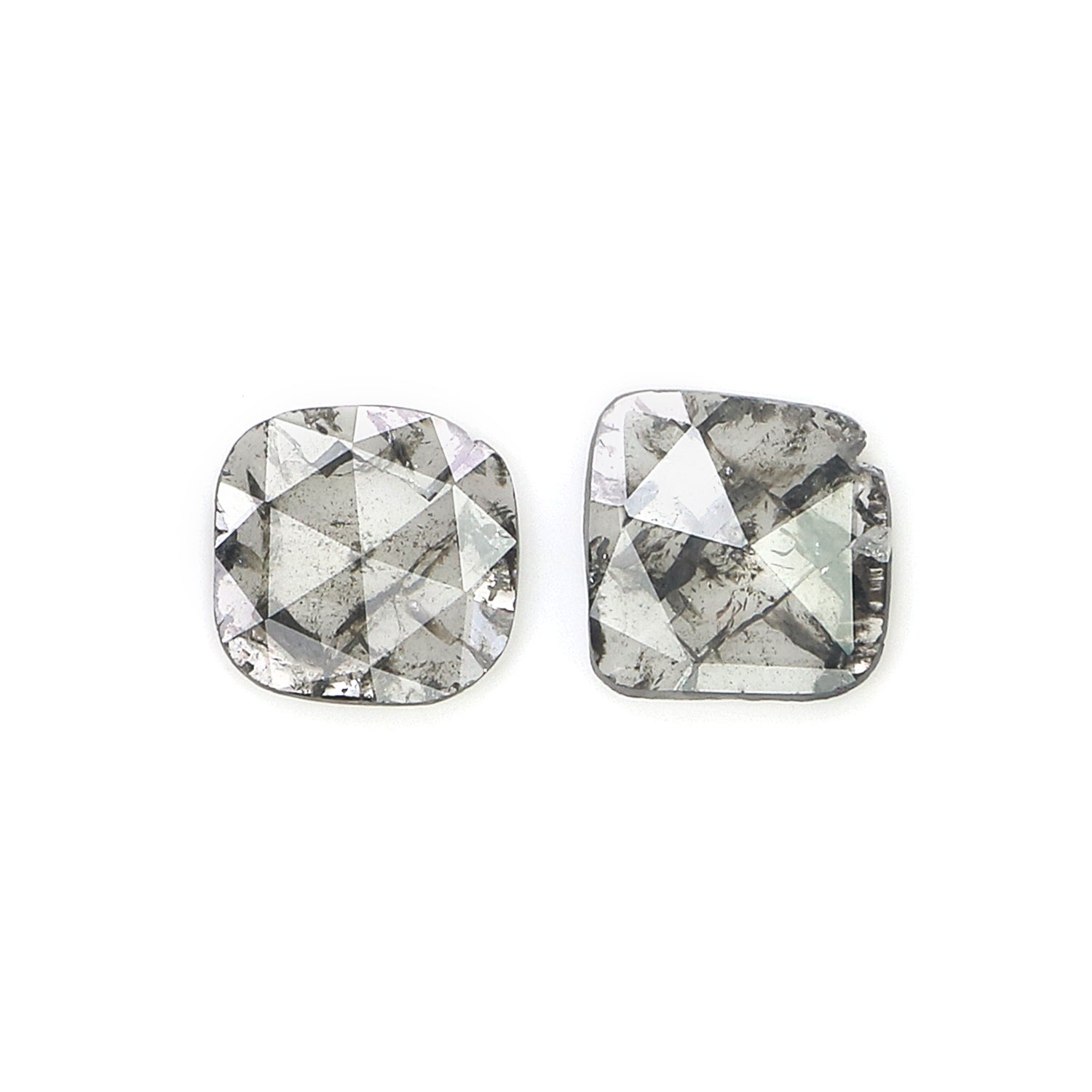Natural Slice Salt and Pepper Diamond 0.91 CT Loose Irregular Cut Black Grey Stone 6.75 MM Rustic Diamond For Custom Engagement Ring L3621
