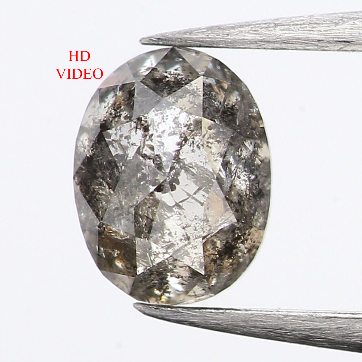 0.36 Ct Natural Loose Oval Shape Diamond Salt And Pepper Oval Cut Diamond 4.70 MM Natural Loose Black Gray Color Oval Rose Cut Diamond LQ435
