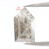 Natural Loose Shield Salt And Pepper Diamond Black Grey Color 1.20 CT 10.50 MM Shield Shape Rose Cut Diamond KR2035